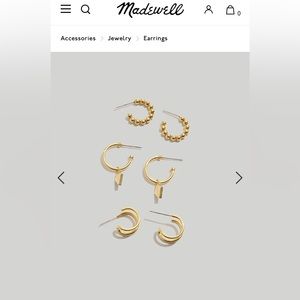 Three Pack Collector Hoop Earring Set- NWOT